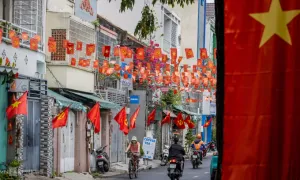 Đường phố TP HCM rực rỡ cờ hoa mừng đại lễ 30/4 Đường phố TP HCM rực rỡ cờ hoa mừng đại lễ 30/4