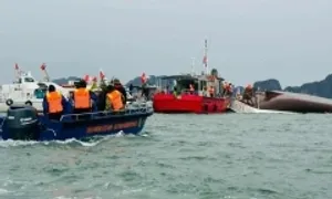 Lật tàu chở 53 người trên vịnh Hạ Long Lật tàu chở 53 người trên vịnh Hạ Long